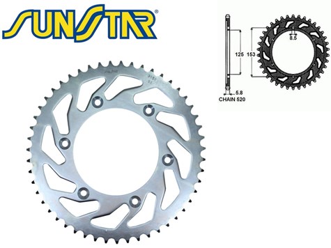 ZĘBATKA TYŁ SUNSTAR STALOWA SUNR1-3559-51