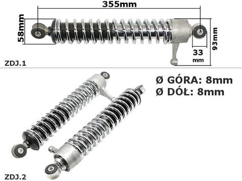 AMORTYZATOR SIMSON ENDURO L/R ORG KPL