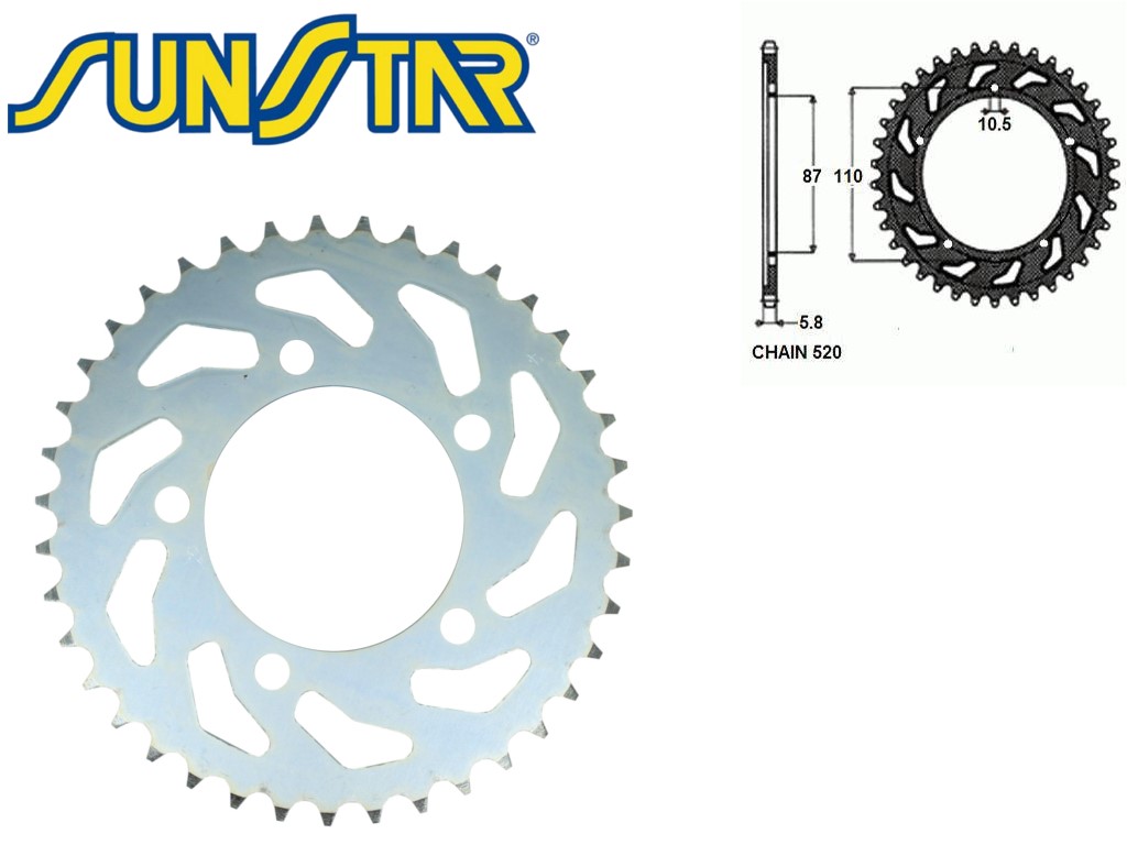 ZĘBATKA TYŁ SUNSTAR STALOWA SUNR1-3383-39