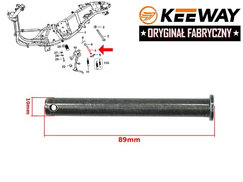 OŚKA PODNÓŻKA CENTRALNEGO KEEWAY HURRICAN ORYGINAŁ