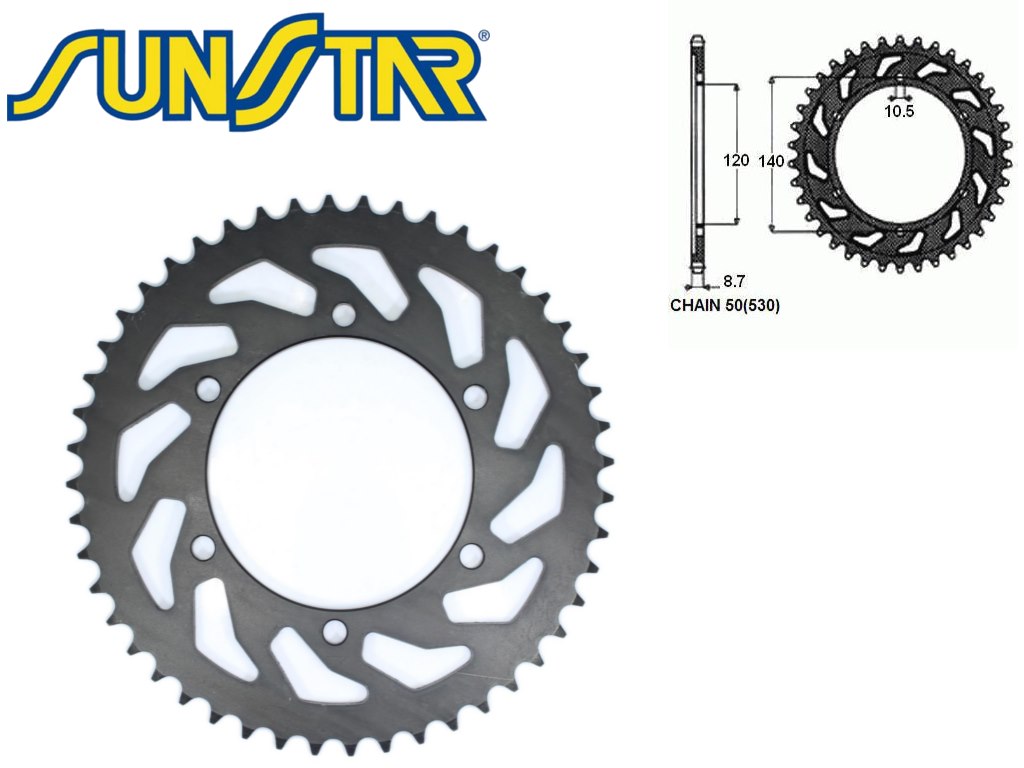 ZĘBATKA TYŁ SUNSTAR STALOWA SUNR1-5526-48