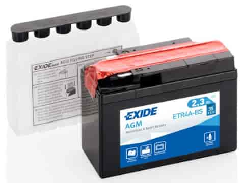 AKUMULATOR EXIDE YTR4A-BS / ETR4A-BS 2,3Ah AGM
