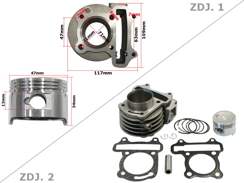 CYLINDER GY6-80 KOMPLETNY ORYGINAŁ FABRYCZNY ROY