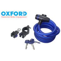 BLOKADA ZABEZPIECZENIE PRZECIWKRADZIEŻOWE OXFORD LINKA CABLE LOCK Z ZAMKNIĘCIEM DŁ.1,8x12mm KOLOR NIEBIESKI