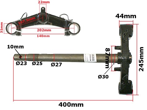 SZTYCA GY6-50 BAOTIAN KOŁO 12'' WARIANT 1