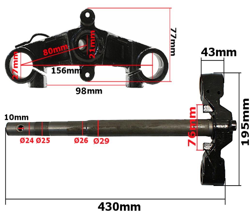 SZTYCA GY6-50 BAOTIAN KOŁO 10''