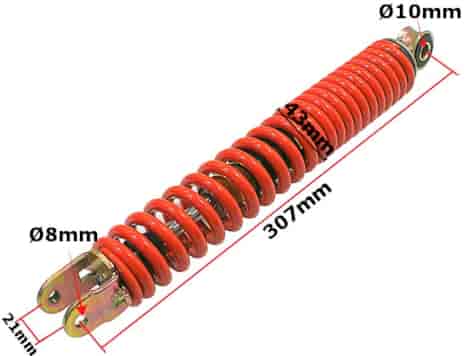 AMORTYZATOR GY6 SKUTER KOŁO 12'' CZERWONY 305mm