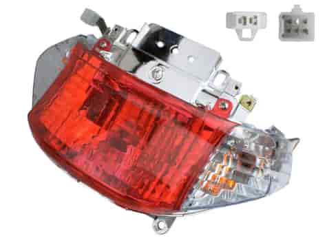 LAMPA TYŁ GY6 SKUTER KOŁO 10'' BIAŁE KIERUNKI