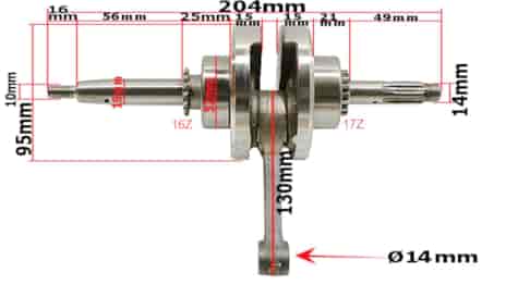 WAŁ KORBOWY CROSS 125 154FMI