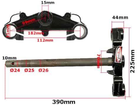 SZTYCA GY6-50 BAOTIAN KOŁO 12'' WARIANT 2