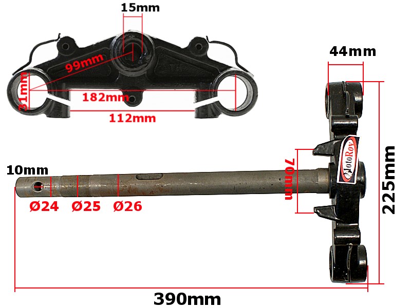 SZTYCA GY6-50 BAOTIAN KOŁO 12'' WARIANT 2