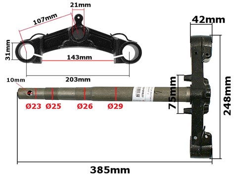 SZTYCA GY6-50 BAOTIAN KOŁO 12'' WARIANT 3