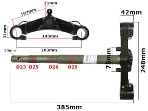 SZTYCA GY6-50 BAOTIAN KOŁO 12'' WARIANT 3