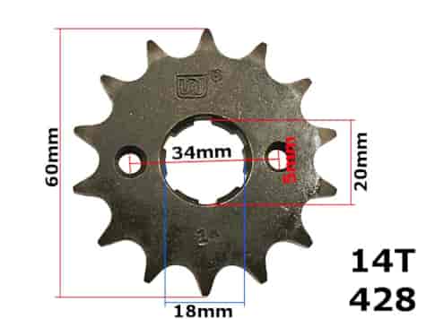 ZĘBATKA PRZÓD 428-14z ATV STREET CG-150 CG-200 ROB