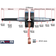 WAŁ KORBOWY APRILIA 50 BENELLI BETA MALAGUTI PIN 10mm RMS