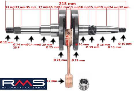 WAŁ KORBOWY KYMCO 50 RMS