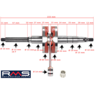 WAŁ KORBOWY MINARELI VERTICAL APRILIA RACING PIN10mm RMS