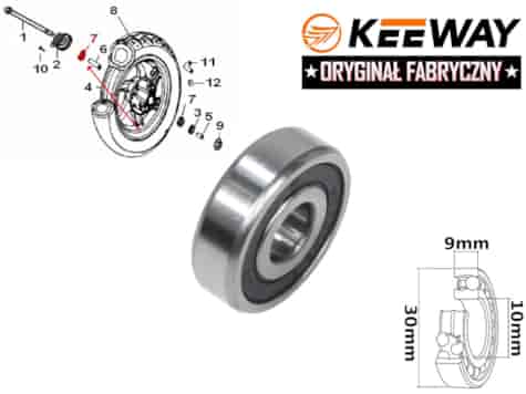 ŁOŻYSKO 6200 2RS KOŁA PRZÓD KEEWAY HURRICANE ORYGINAŁ