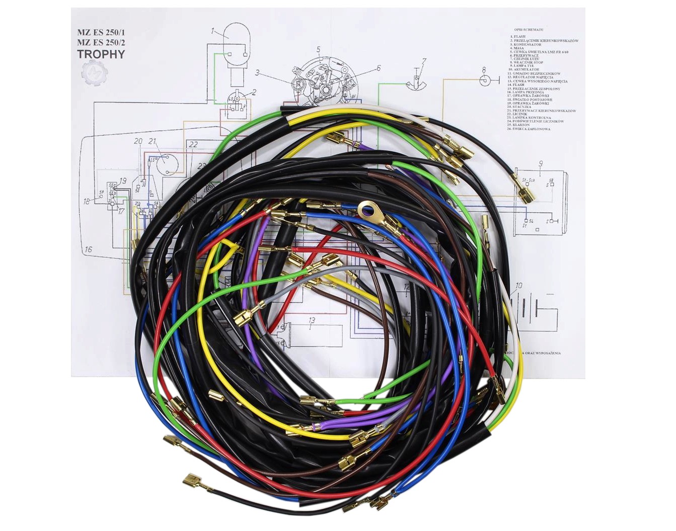 INSTALACJA ELEKTRYCZNA MZ ES 250 250/1 250/2 TROPHY ML