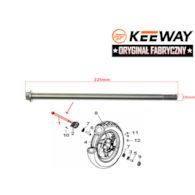 OŚKA KOŁA PRZÓD KEEWAY HURRICANE 50 2T RYGINAŁ