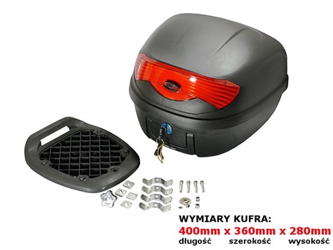 KUFER YM-808 CZERWONY ODBLASK 29L