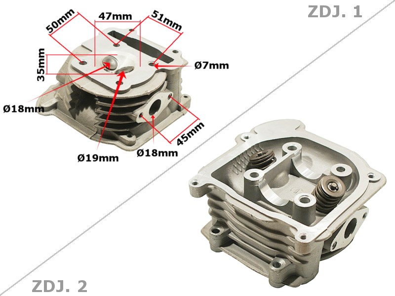 GŁOWICA GY6-80 47mm DŁUGIE ZAWORY KPL. WIN