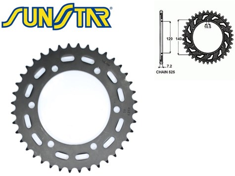 ZĘBATKA TYŁ SUNSTAR STALOWA SUNR1-4529-40