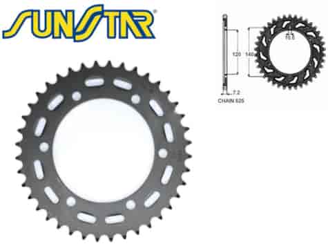 ZĘBATKA TYŁ SUNSTAR STALOWA SUNR1-4529-40