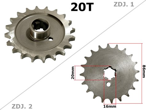 ZĘBATKA PRZÓD MZ ETZ 250 20z M