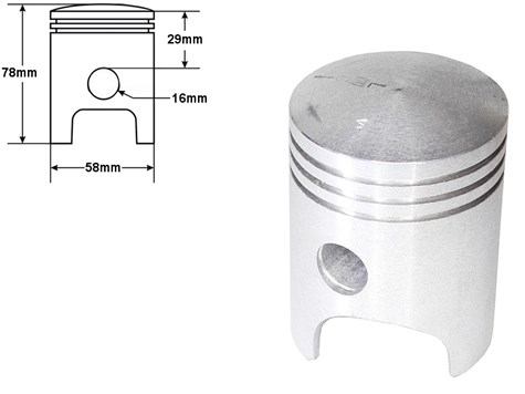 TŁOK JAWA 350 12V NOMINAŁ LEWY 58,00mm