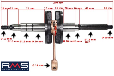 WAŁ KORBOWY MALAGUTI F12 PHANTOM 50 RMS