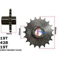 ZĘBATKA PRZÓD 428-19z ATV 150 DIABLO Z TULEJĄ MAŁY WAŁEK HB