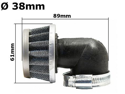 FILTR POWIETRZA STOŻEK FI - 38mm KĄT 90° ATV 125 ROB