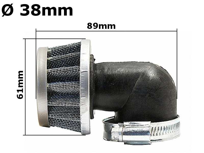 FILTR POWIETRZA STOŻEK FI - 38mm KĄT 90° ATV 125 ROB
