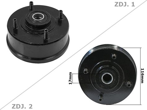 PIASTA PRZÓD ATV 110/125 4 ŚRUBY BĘBEN ROB