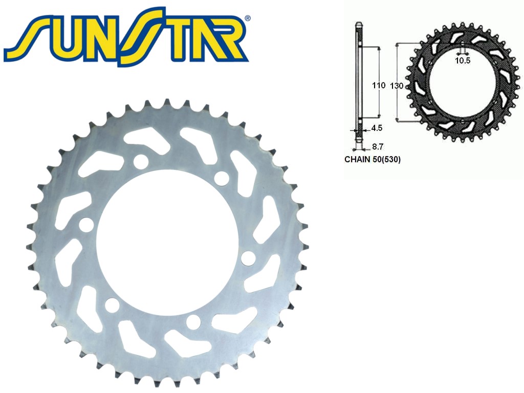 ZĘBATKA TYŁ SUNSTAR STALOWA SUNR1-5474-43