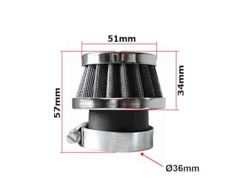 FILTR POWIETRZA STOŻEK FI - 36mm ATV 125 KRÓTKI HB