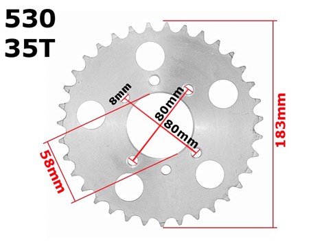 ZĘBATKA TYŁ 530-35z ATV 150 DIABLO WB