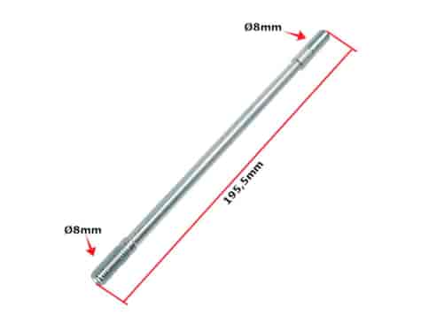 SZPILKA CYLINDRA ATV 150 GY6-150 DIABLO LEWA M8x195,5mm 157QMJ FUXIN